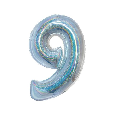 Balon foliowy Godan Beauty&Charm Cyfra 9 holograficzna 76cm (CH-BHS9) Balon foliowy Godan Beauty&Charm Cyfra 9 holograficzna 76cm (CH-BHS9)