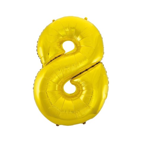 Balon foliowy cyfra 8 złota 85 cm Balon foliowy cyfra 8 złota 85 cm