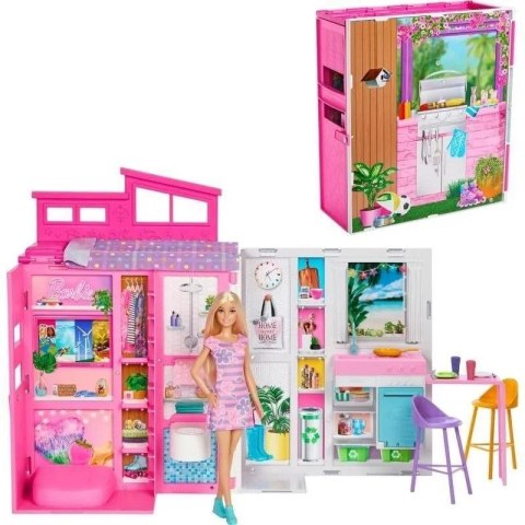 Domek dla lalek Barbie Fashionistas rzytulny domek + Lalka (HRJ77) Domek dla lalek Barbie Fashionistas rzytulny domek + Lalka (HRJ77)