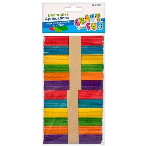 Kolorowe drewniane patyczki Craft Fun 100 sztuk (291068) Kolorowe drewniane patyczki Craft Fun 100 sztuk (291068)