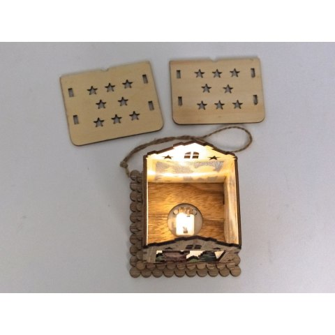 Lampki świąteczne Adar domek z Mikołajem, drewniany (511828) Lampki świąteczne Adar domek z Mikołajem, drewniany (511828)