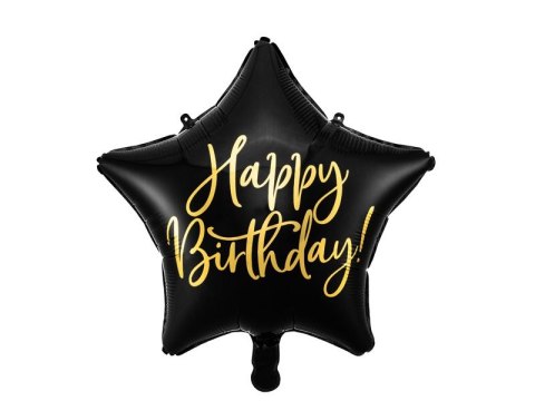 Balon foliowy Partydeco Happy Birthday, 40cm, czarny 15,5cal (FB93-010) Balon foliowy Partydeco Happy Birthday, 40cm, czarny 15,5cal (FB93-010)