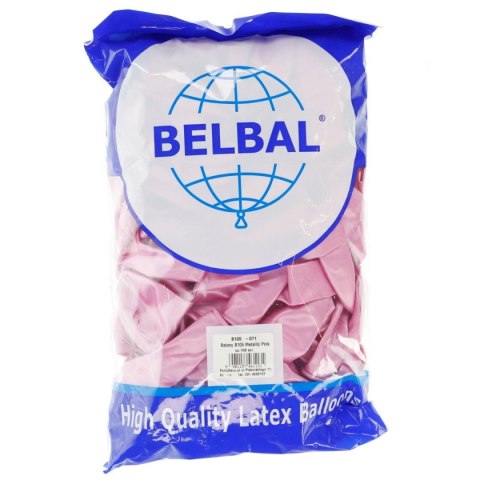 Balon gumowy Partydeco metalizowany 100 szt różowy 100mm 12cal (14M-071) Balon gumowy Partydeco metalizowany 100 szt różowy 100mm 12cal (14M-071)