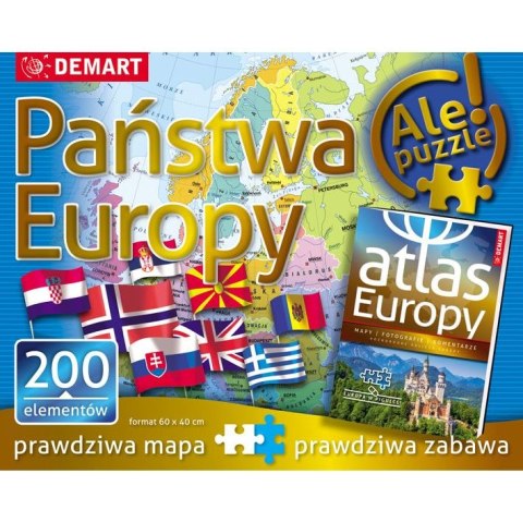 Książeczka edukacyjna Demart Atlas z planszą edukacyjną-Europa mapa polityczna Książeczka edukacyjna Demart Atlas z planszą edukacyjną-Europa mapa polityczna