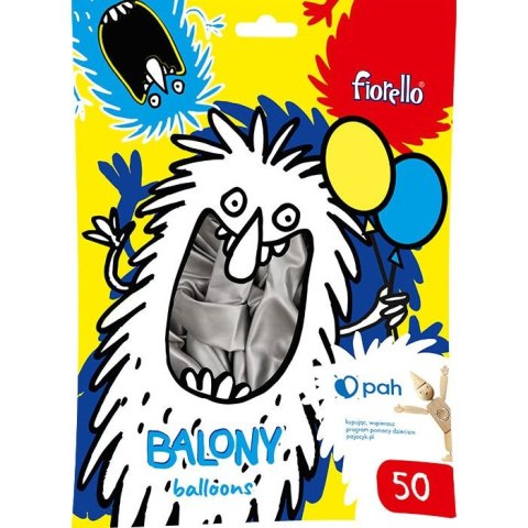 Balon gumowy Fiorello metal srebrny 10cal (170-2631) Balon gumowy Fiorello metal srebrny 10cal (170-2631)