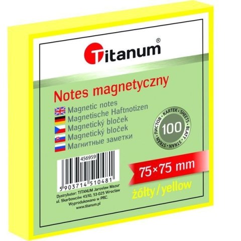 NOTES ELEKTROSTATYCZNY 75 X 75 MM 100 KARTECZEK ŻÓŁTY NOTES ELEKTROSTATYCZNY 75 X 75 MM 100 KARTECZEK ŻÓŁTY