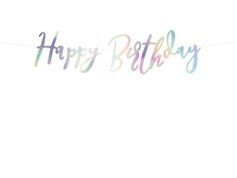 Baner Partydeco Happy Birthday opalizujący (GRL75-017) Baner Partydeco Happy Birthday opalizujący (GRL75-017)