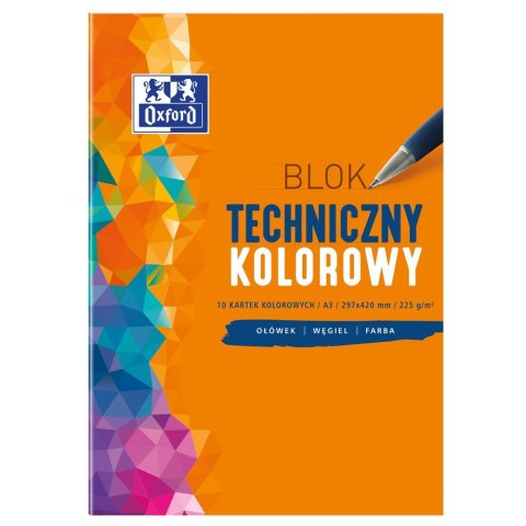 Blok techniczny Oxford Oxford A3 kolorowy 225g 10k (400093234) Blok techniczny Oxford Oxford A3 kolorowy 225g 10k (400093234)