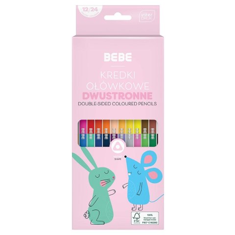 Kredki ołówkowe Bebe BB KIDS dwustronne 12/24 5902277327093 24 kol. (FSC100%) Kredki ołówkowe Bebe BB KIDS dwustronne 12/24 5902277327093 24 kol. (FSC100%)