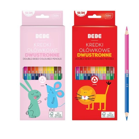 Kredki ołówkowe Bebe BB KIDS dwustronne 12/24 5902277327093 24 kol. (FSC100%) Kredki ołówkowe Bebe BB KIDS dwustronne 12/24 5902277327093 24 kol. (FSC100%)
