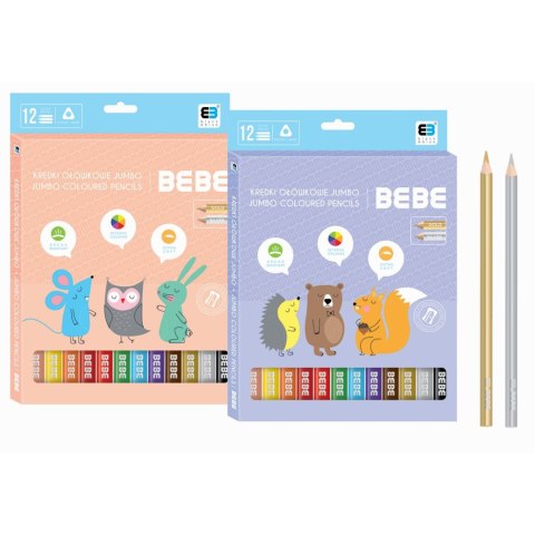 Kredki ołówkowe Noster BB KIDS PASTEL 12 kol. (kredki jumbo) Kredki ołówkowe Noster BB KIDS PASTEL 12 kol. (kredki jumbo)