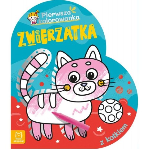 Książeczka edukacyjna Aksjomat Zwierzątka. Pierwsza kolorowanka z kotkiem Książeczka edukacyjna Aksjomat Zwierzątka. Pierwsza kolorowanka z kotkiem