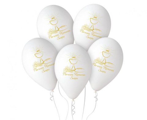 Balon gumowy Godan Pierwsza Komunia Św. (kielich) 5 szt. biały 320mm 13cal (GS120/PKK) Balon gumowy Godan Pierwsza Komunia Św. (kielich) 5 szt. biały 320mm 13cal (GS120/PKK)