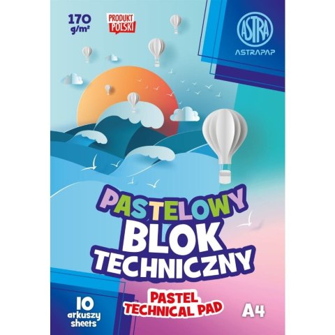 Blok techniczny Astrapap kolorowy pastel A4 kolorowy 170g 10k (106022003) Blok techniczny Astrapap kolorowy pastel A4 kolorowy 170g 10k (106022003)