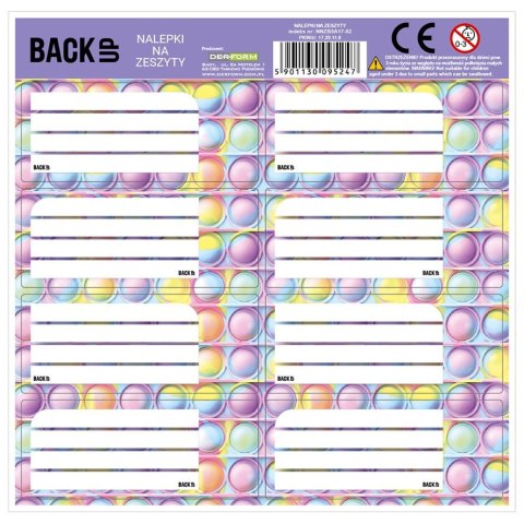 Naklejka na zeszyt Derform BACKUP [mm:] 160x160 (NNZB5A17)