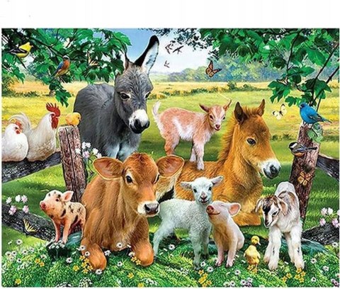Zestaw kreatywny Norimpex malowanie po numerach - zwierzęta z farmy 40x50cm (NO-1009533) Zestaw kreatywny Norimpex malowanie po numerach - zwierzęta z farmy 40x50cm (NO-1009533)