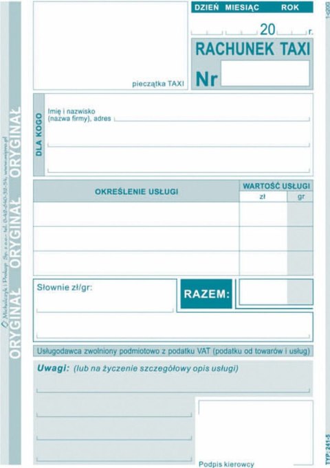 Druk samokopiujący Michalczyk i Prokop S o/1k A6 80k. (241-5) Druk samokopiujący Michalczyk i Prokop S o/1k A6 80k. (241-5)
