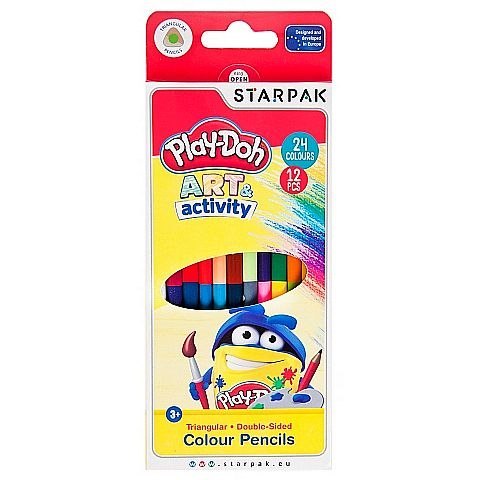 Kredki ołówkowe Starpak Play Doh trójkątne, 2-stronne, 24 kolory 24 kol. (453908) Kredki ołówkowe Starpak Play Doh trójkątne, 2-stronne, 24 kolory 24 kol. (453908)