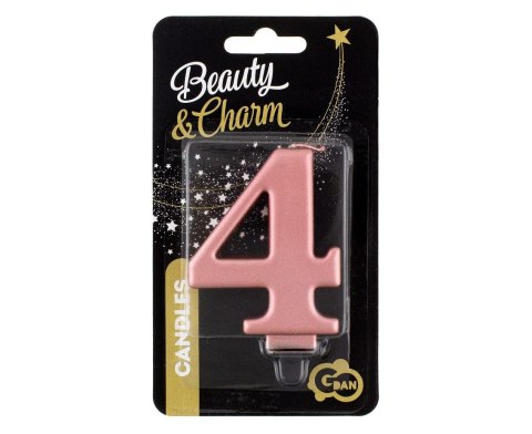 Świeczka urodzinowa Godan nr 4 różowo-złota 8 cm (PF-SCRZ4) Świeczka urodzinowa Godan nr 4 różowo-złota 8 cm (PF-SCRZ4)