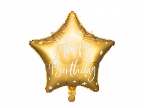 Balon foliowy Partydeco Happy Birthday, 40cm, złoty 15,5cal (FB93-019) Balon foliowy Partydeco Happy Birthday, 40cm, złoty 15,5cal (FB93-019)