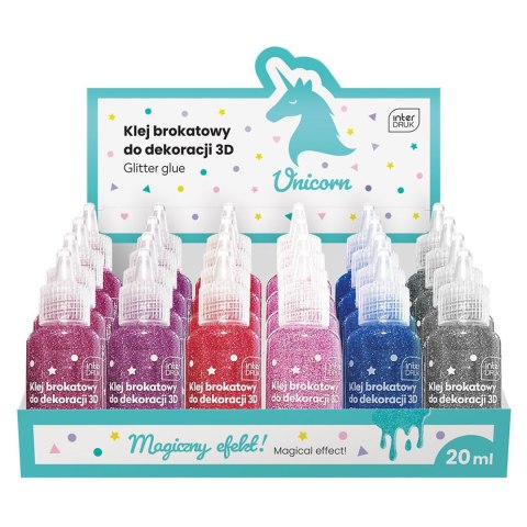 Klej artystyczny Interdruk UNICORN brokatowy 3D 5902277337085 200ml (20ml) Klej artystyczny Interdruk UNICORN brokatowy 3D 5902277337085 200ml (20ml)