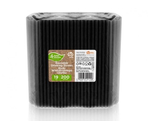 Słomka Godan wielokrotnego użytku, czarne, 7,5x190 mm/ 200 szt. 200 szt (RW-CZ02) Słomka Godan wielokrotnego użytku, czarne, 7,5x190 mm/ 200 szt. 200 szt (RW-CZ02)