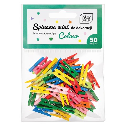 Spinacz Interdruk kolorowe DO dekoracji 5902277337290 50 szt (MINI) Spinacz Interdruk kolorowe DO dekoracji 5902277337290 50 szt (MINI)