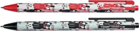 Długopis olejowy Vinson CAT F2 KOTKI niebieski 0,7mm Długopis olejowy Vinson CAT F2 KOTKI niebieski 0,7mm