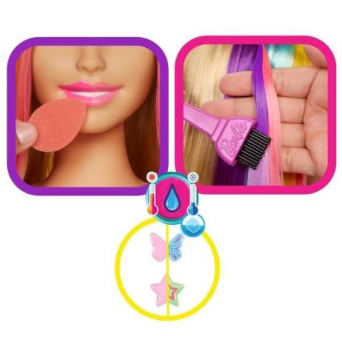 Zestaw piękności Barbie głowa do stylizacji neon blond (HMD78) Zestaw piękności Barbie głowa do stylizacji neon blond (HMD78)