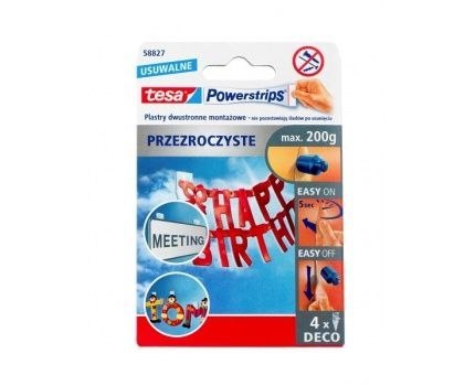 Plaster samoprzylepny Tesa powerstrips przezroczyste (58827-00000-00 TS) Plaster samoprzylepny Tesa powerstrips przezroczyste (58827-00000-00 TS)