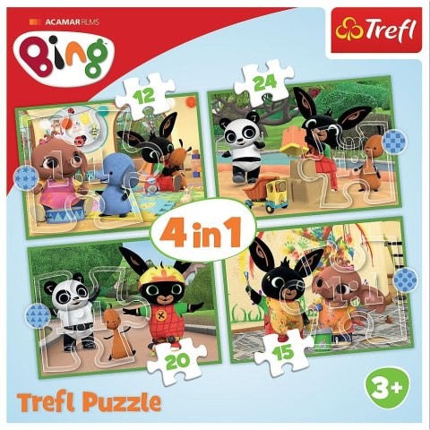 Puzzle Trefl Wesoły dzień Binga 4w1 el. (34357) Puzzle Trefl Wesoły dzień Binga 4w1 el. (34357)