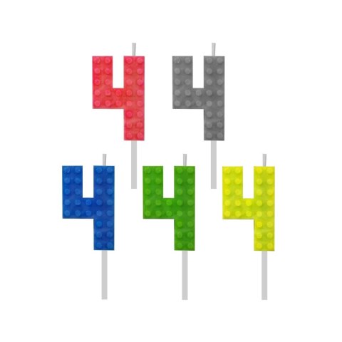 Świeczka urodzinowa Godan klocki numer 4 (7C-SUK4) Świeczka urodzinowa Godan klocki numer 4 (7C-SUK4)