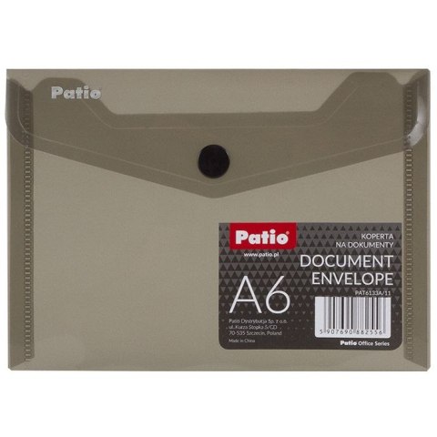 Teczka plastikowa na guzik A6 czarna Patio (PAT6133A/N/11) Teczka plastikowa na guzik A6 czarna Patio (PAT6133A/N/11)