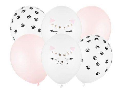 Balon gumowy Partydeco Kotek, mix 6 sztuk mix 300mm (B14P-306-000-6) Balon gumowy Partydeco Kotek, mix 6 sztuk mix 300mm (B14P-306-000-6)