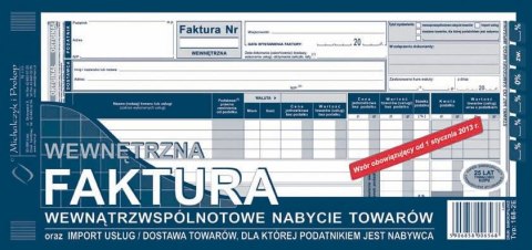 Druk samokopiujący Michalczyk i Prokop Dowód naliczenia podatku od towarów i usług (faktura wewn.) wewnątrzwspólnotowe nabycie t Druk samokopiujący Michalczyk i Prokop Dowód naliczenia podatku od towarów i usług (faktura wewn.) wewnątrzwspólnotowe nabycie t