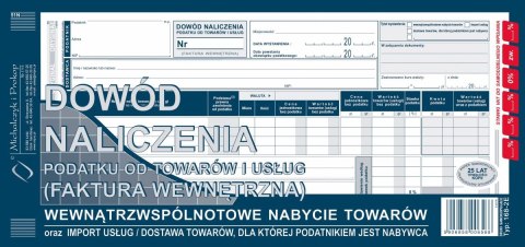 Druk samokopiujący Michalczyk i Prokop Dowód naliczenia podatku od towarów i usług (faktura wewn.) wewnątrzwspólnotowe nabycie t Druk samokopiujący Michalczyk i Prokop Dowód naliczenia podatku od towarów i usług (faktura wewn.) wewnątrzwspólnotowe nabycie t