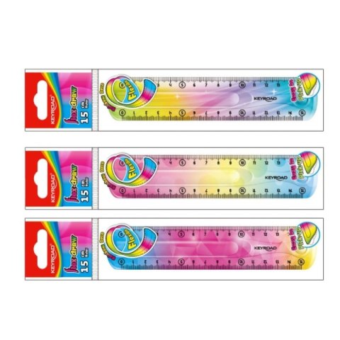 Linijka gumowa Keyroad elastyczna tęczowa 15cm (KR972275) Linijka gumowa Keyroad elastyczna tęczowa 15cm (KR972275)