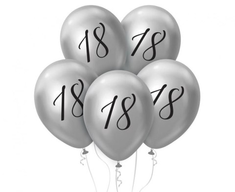 Balon gumowy Godan Beauty&Charm platynowe 18 urodziny srebrny 12cal (GZ-S185) Balon gumowy Godan Beauty&Charm platynowe 18 urodziny srebrny 12cal (GZ-S185)