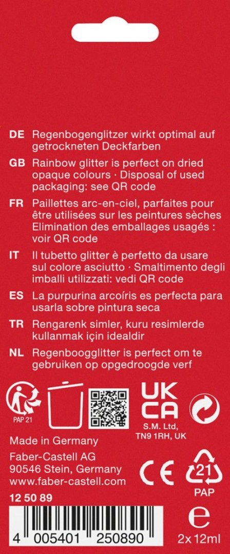 Brokat Faber Castell w żelu Rainbow kolor: mix 1 kolor. (125089 FC) Brokat Faber Castell w żelu Rainbow kolor: mix 1 kolor. (125089 FC)