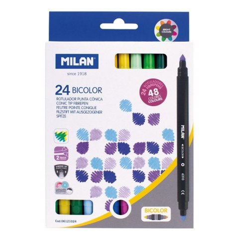 Flamaster Milan bicolor 24 szt 48 kol. (06121024) Flamaster Milan bicolor 24 szt 48 kol. (06121024)