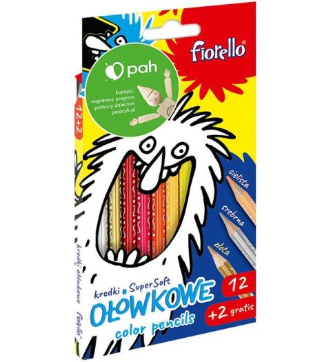 Kredki ołówkowe Fiorello Super Soft 12 kolorów + 2 gratis (170-1374) Kredki ołówkowe Fiorello Super Soft 12 kolorów + 2 gratis (170-1374)