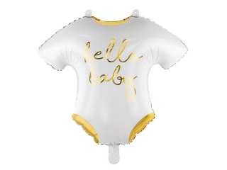 Balon foliowy Partydeco Śpioszki - Hello Baby, 51x45cm, biały 18cal (FB64-008-019ME)