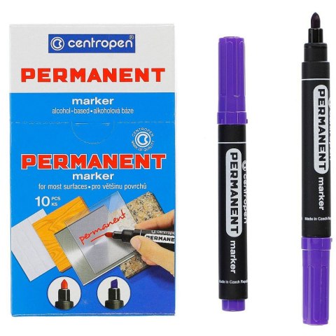 Marker permanentny Centropen, fiolet 2,5mm okrągła końcówka (8566) Marker permanentny Centropen, fiolet 2,5mm okrągła końcówka (8566)