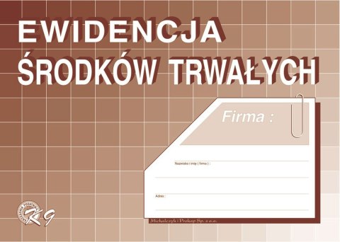 Druk offsetowy Michalczyk i Prokop Ewidencja środków trwałych A4 48k. (K-9) Druk offsetowy Michalczyk i Prokop Ewidencja środków trwałych A4 48k. (K-9)
