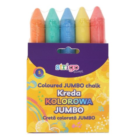 Kreda chodnikowa Strigo JUMBO 5 kolorów mix (SSC411) 5 sztuk Kreda chodnikowa Strigo JUMBO 5 kolorów mix (SSC411) 5 sztuk