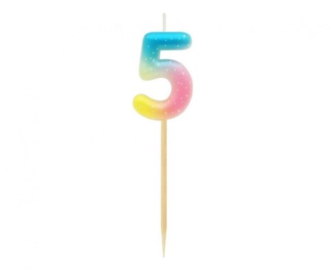Świeczka urodzinowa Godan piker cyferka 5, ombre, pastelowa (SF-POP5) Świeczka urodzinowa Godan piker cyferka 5, ombre, pastelowa (SF-POP5)
