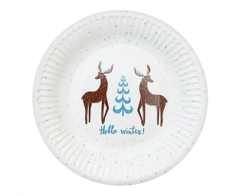 Talerz jednorazowy Godan Hello Winter, białe, certyfikat FSC śr. 180mm 6 szt (PG-THWB) Talerz jednorazowy Godan Hello Winter, białe, certyfikat FSC śr. 180mm 6 szt (PG-THWB)