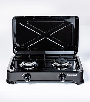 Kuchenka gazowa nastawna 2-palnikowa Ravanson K-02TB (czarny) Kuchenka gazowa nastawna 2-palnikowa Ravanson K-02TB (czarny)