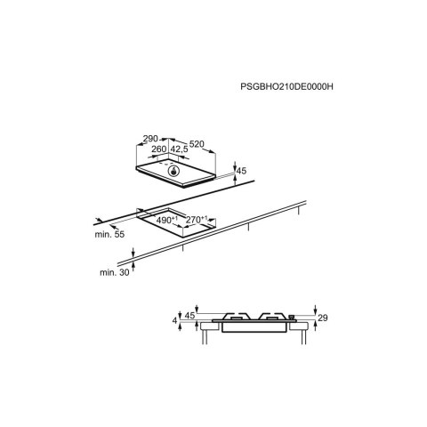 Płyta gazowa dwupolowa ELECTROLUX EGC3322NVK Płyta gazowa dwupolowa ELECTROLUX EGC3322NVK