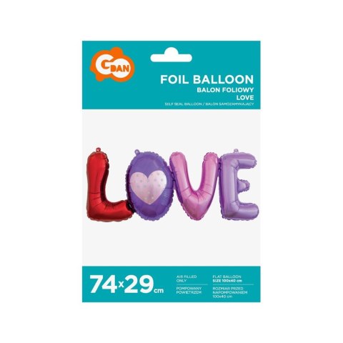 Balon foliowy Godan Litery LOVE, 74x29 cm (BF-LTLV) Balon foliowy Godan Litery LOVE, 74x29 cm (BF-LTLV)